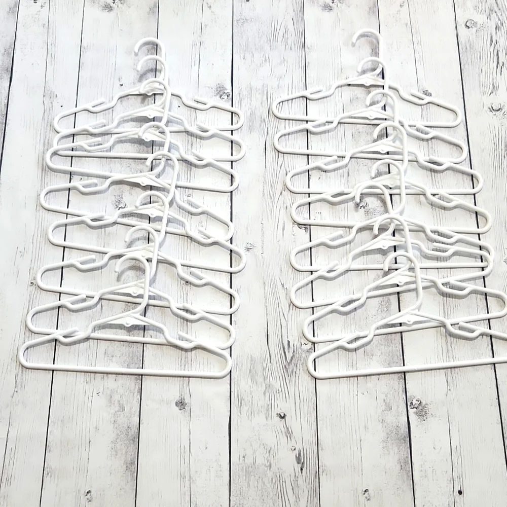 Set of 16 White Kids Clothes Hangers